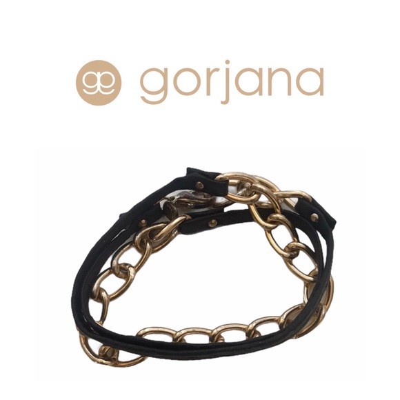 Gorjana black leather wrap bracelet